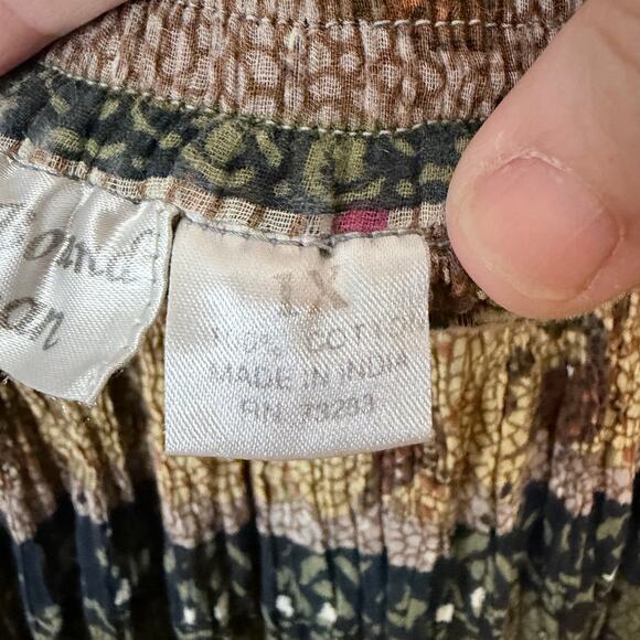 Vintage Spell Bound Woman Boho Patchwork Tiered Midi Skirt plus size 1X  cotton - Picture 3 of 5